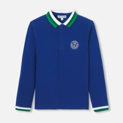 Jacadi T-Shirts And Polo Shirts|Boy long-sleeved polo Shoreline blue