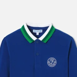 Jacadi T-Shirts And Polo Shirts|Boy long-sleeved polo Shoreline blue