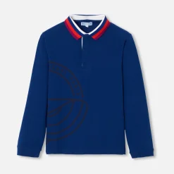 Jacadi T-Shirts And Polo Shirts|Boy long-sleeved polo Dark Blue