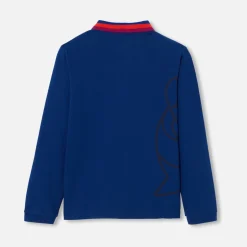Jacadi T-Shirts And Polo Shirts|Boy long-sleeved polo Dark Blue