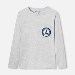 Jacadi T-Shirts And Polo Shirts|Boy long-sleeved T-shirt Jacadi light Heather Grey