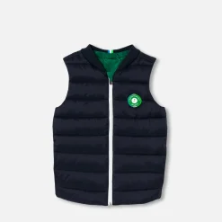 Jacadi Coats And Outerwear|Boy Coats & Puffer Jackets|Boy reversible sleeveless padded jacket Navy/Green