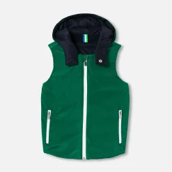 Jacadi Coats And Outerwear|Boy Coats & Puffer Jackets|Boy reversible sleeveless padded jacket Navy/Green