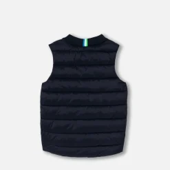 Jacadi Coats And Outerwear|Boy Coats & Puffer Jackets|Boy reversible sleeveless padded jacket Navy/Green