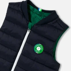 Jacadi Coats And Outerwear|Boy Coats & Puffer Jackets|Boy reversible sleeveless padded jacket Navy/Green