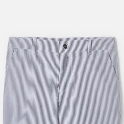 Jacadi Shorts|Boy striped Bermuda shorts White/Blue