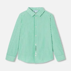 Jacadi Shirts|Boy striped poplin shirt White/Green