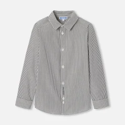 Jacadi Shirts|Boy striped shirt in poplin White/Grey