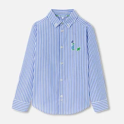 Jacadi Shirts|Boy striped shirt in poplin White/Blue