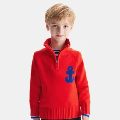 Jacadi Sweaters, Sweatshirts And Cardigans|Boy trucker sweater Bright red