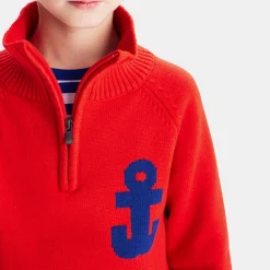 Jacadi Sweaters, Sweatshirts And Cardigans|Boy trucker sweater Bright red