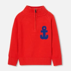 Jacadi Sweaters, Sweatshirts And Cardigans|Boy trucker sweater Bright red