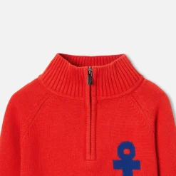 Jacadi Sweaters, Sweatshirts And Cardigans|Boy trucker sweater Bright red
