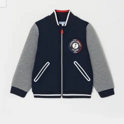 Jacadi Sweaters, Sweatshirts And Cardigans|Coats And Outerwear|Boy varsity style cardigan Navy/Grey