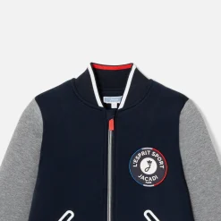 Jacadi Sweaters, Sweatshirts And Cardigans|Coats And Outerwear|Boy varsity style cardigan Navy/Grey