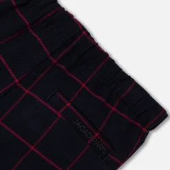 Jacadi Pants And Shorts|Checked baby boy pants Navy/Red