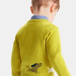 Jacadi Sweaters, Sweatshirts And Cardigans|Fancy Intarsia baby boy sweater Mustard