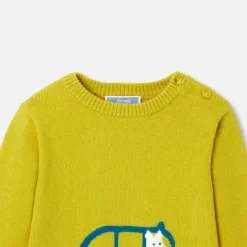 Jacadi Sweaters, Sweatshirts And Cardigans|Fancy Intarsia baby boy sweater Mustard
