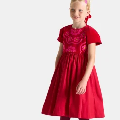 Jacadi Dresses And Skirts|Girl bi-material dress Jacadi Red