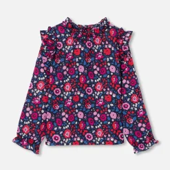 Jacadi Blouses And Shirts|Girl blouse in Liberty fabric Navy/Multicolour