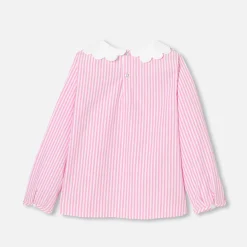 Jacadi Blouses And Shirts|Girl blouse in striped poplin White/Pink