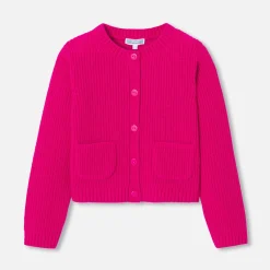 Jacadi Cardigans, Sweaters And Sweatshirts|Girl cardigan Grenadine Pink