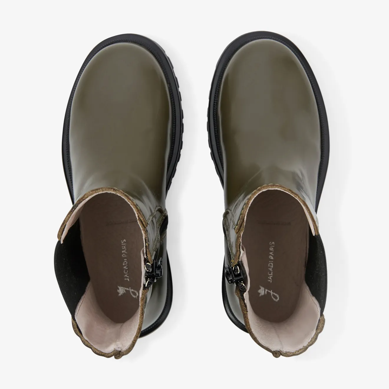 Jacadi Ankle & Lined Boots|Girl Chelsea boots in smooth leather Khaki