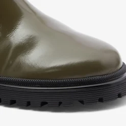 Jacadi Ankle & Lined Boots|Girl Chelsea boots in smooth leather Khaki