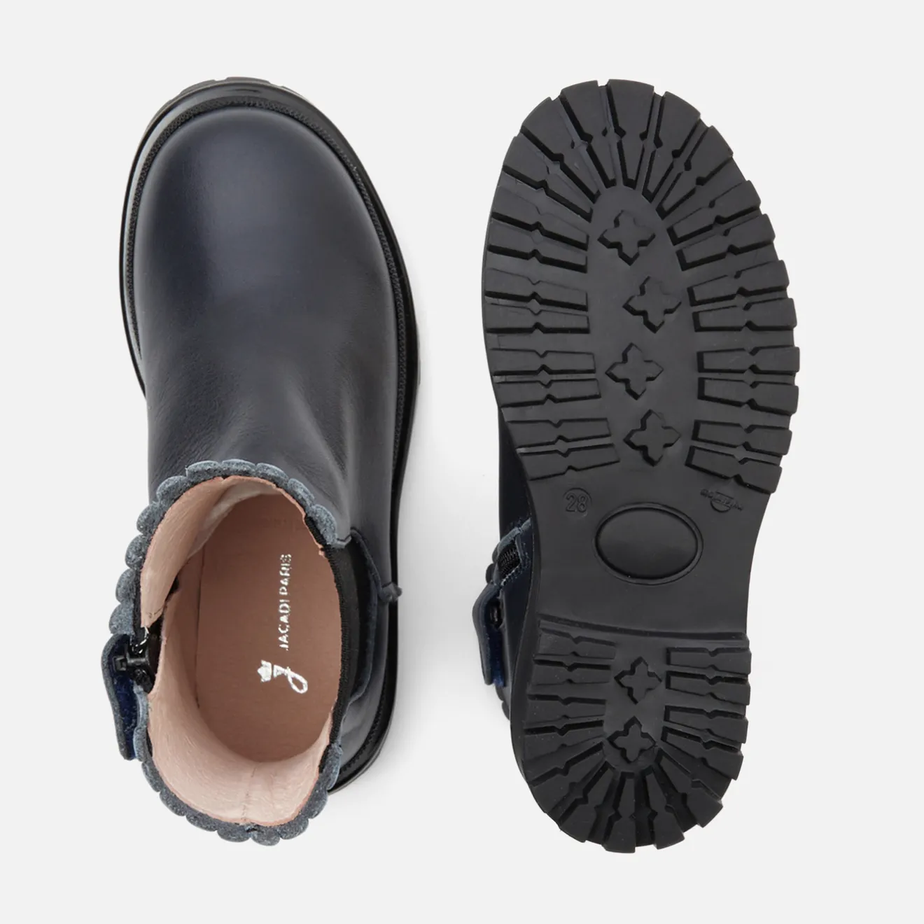 Jacadi Ankle & Lined Boots|Girl Chelsea boots in smooth leather Jacadi Navy