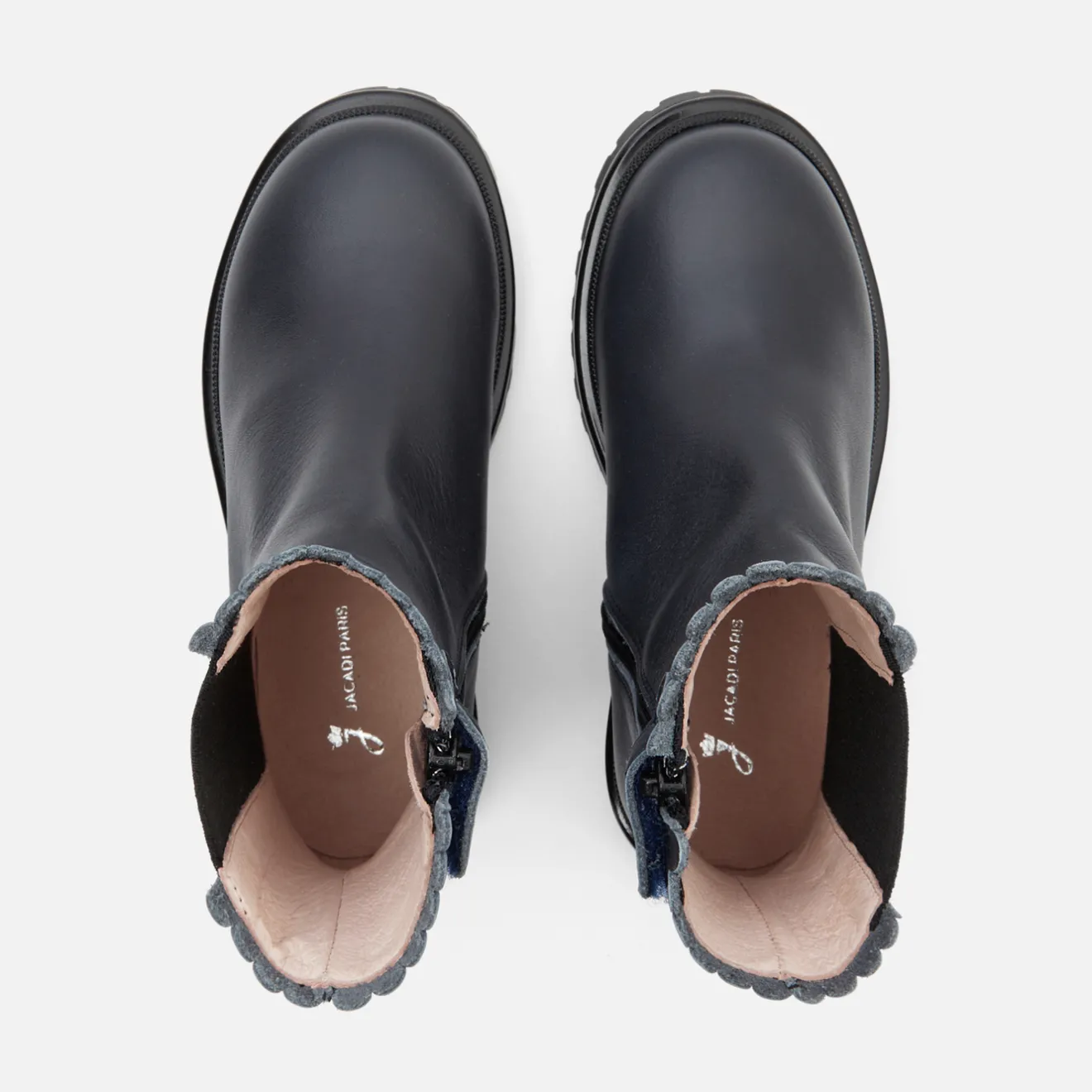 Jacadi Ankle & Lined Boots|Girl Chelsea boots in smooth leather Jacadi Navy