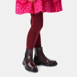 Jacadi Ankle & Lined Boots|Girl Chelsea boots in smooth leather Burgundy