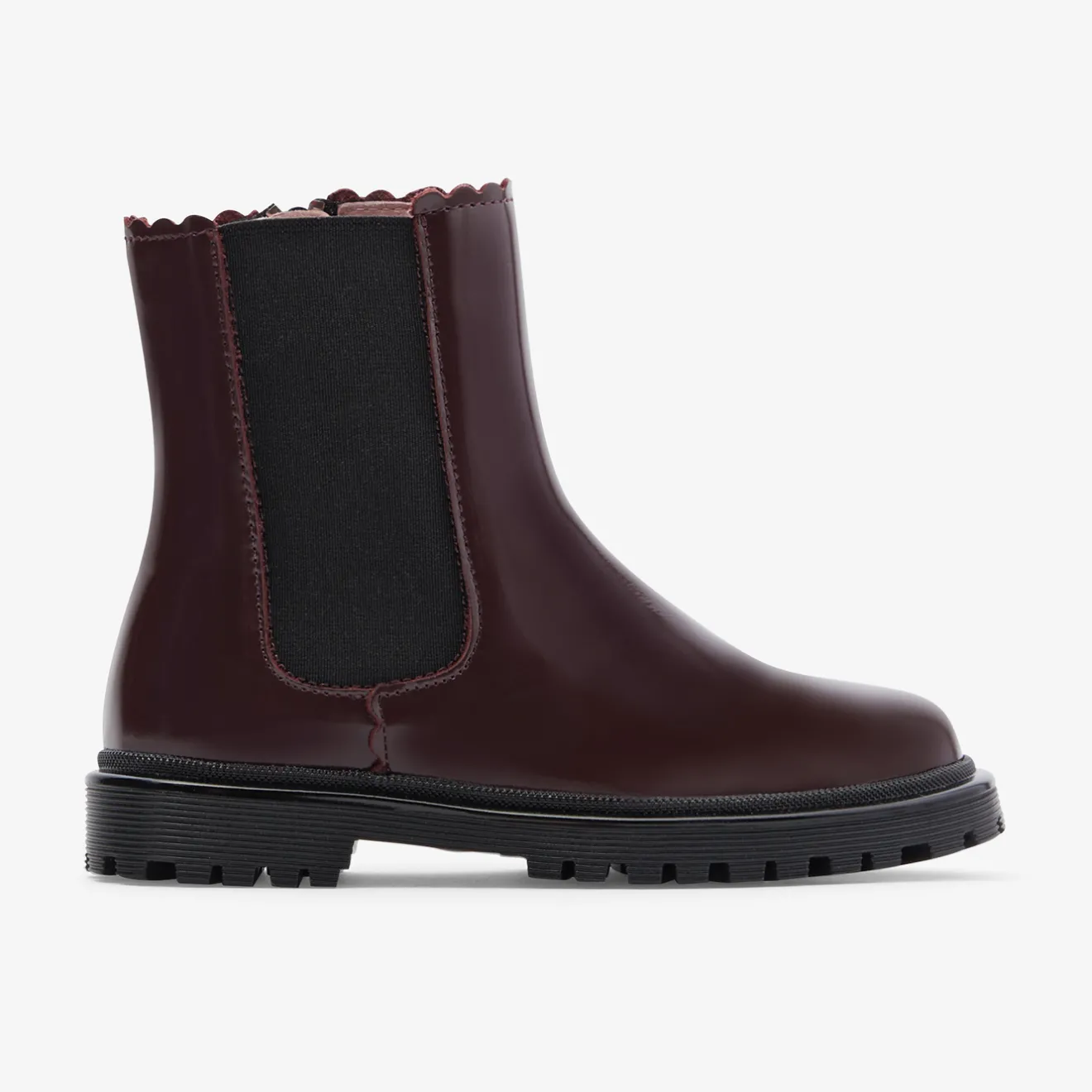 Jacadi Ankle & Lined Boots|Girl Chelsea boots in smooth leather Burgundy