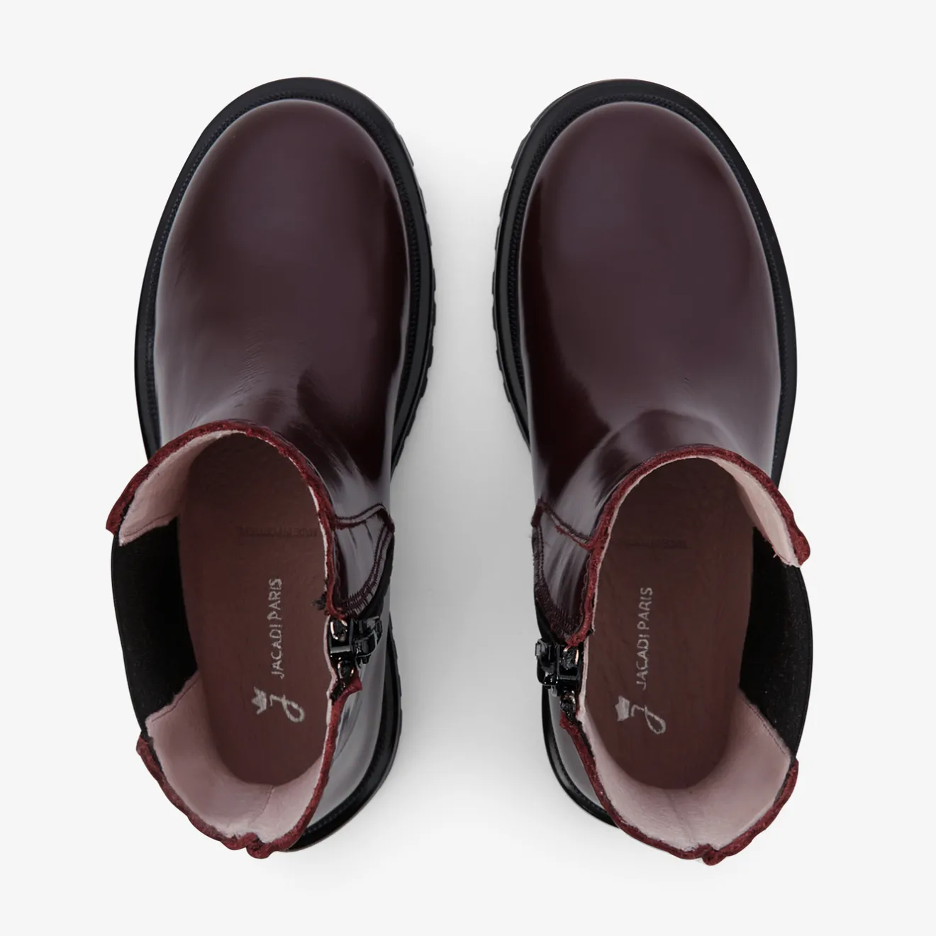 Jacadi Ankle & Lined Boots|Girl Chelsea boots in smooth leather Burgundy