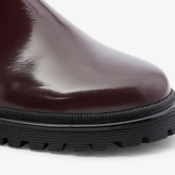 Jacadi Ankle & Lined Boots|Girl Chelsea boots in smooth leather Burgundy