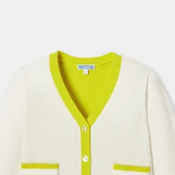 Jacadi Cardigans, Sweaters And Sweatshirts|Girl color block cardigan Soft White/Multicolour