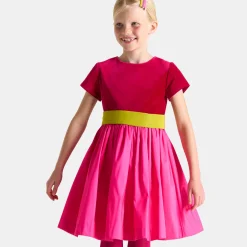 Jacadi Dresses And Skirts|Girl color block dress Pink/Multicolour