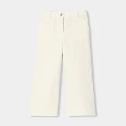 Jacadi Pants And Sweatpants|Girl corduroy wide-leg trousers Jacadi soft white