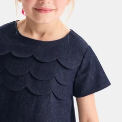 Jacadi Dresses And Skirts|Girl denim trapeze dress Dark Denim