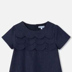 Jacadi Dresses And Skirts|Girl denim trapeze dress Dark Denim