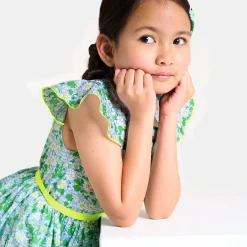 Jacadi Dresses And Skirts|Girl dress in Liberty fabric White/Multicolour