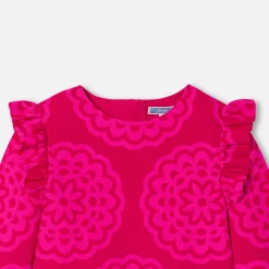 Jacadi Dresses And Skirts|Girl dress with rosette print Pink/Multicolour