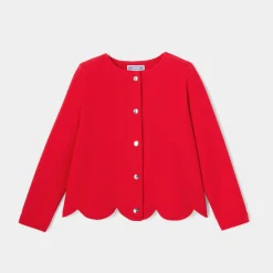 Jacadi Cardigans, Sweaters And Sweatshirts|Girl fleece cardigan Jacadi Red