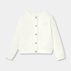 Jacadi Cardigans, Sweaters And Sweatshirts|Girl fleece cardigan Jacadi soft white