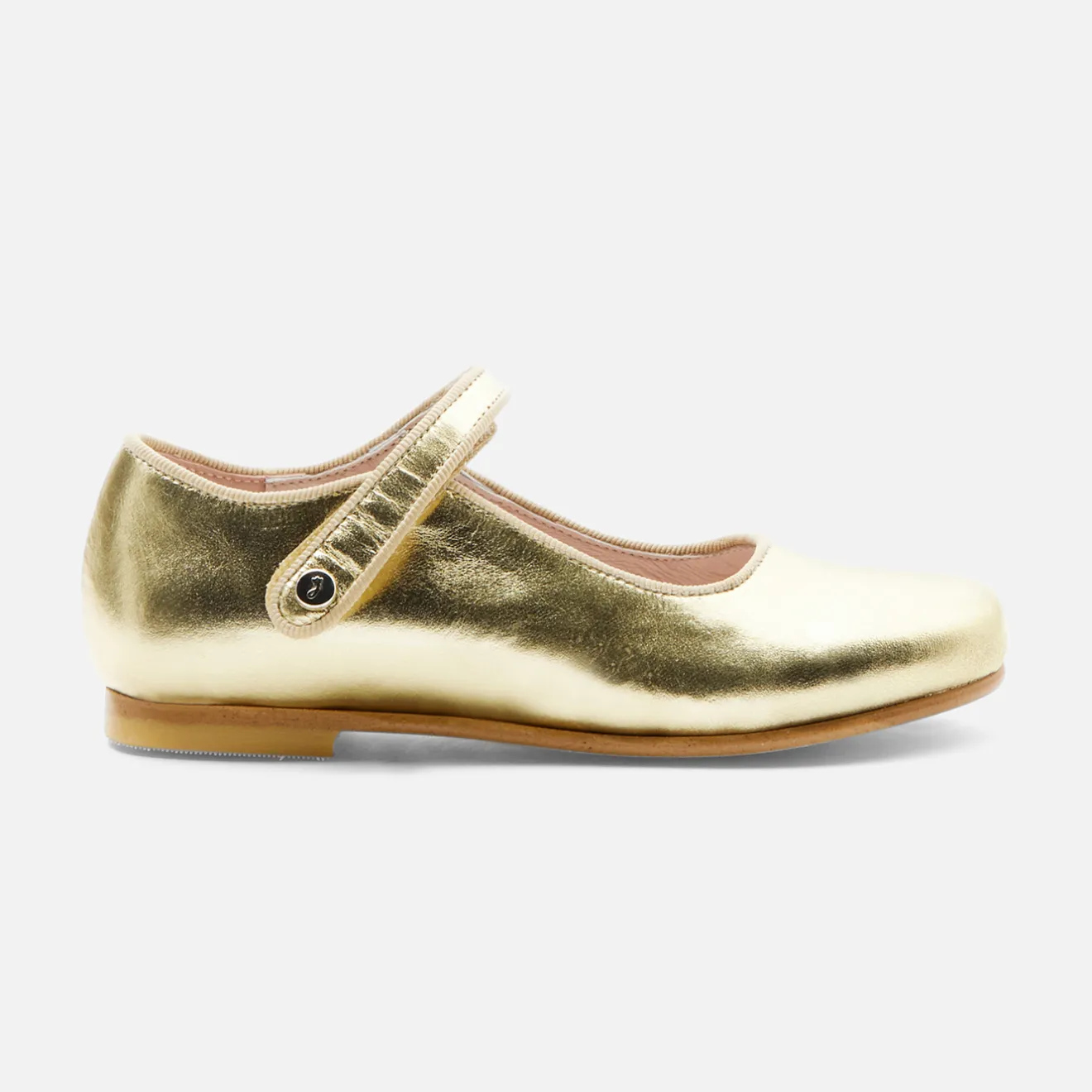 Jacadi Mary Janes, T-Straps And Ballet Flats|Girl glazed leather Mary Janes Yellow gold