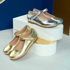 Jacadi Mary Janes, T-Straps And Ballet Flats|Girl glazed leather Mary Janes Silver