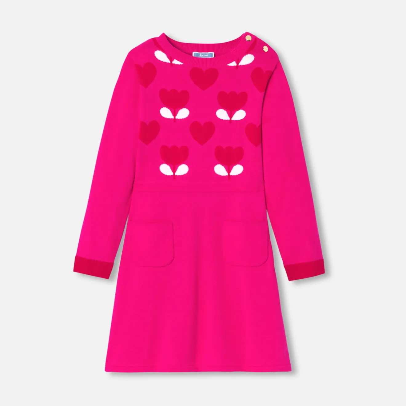 Jacadi Dresses And Skirts|Girl knitted dress Pink/Red