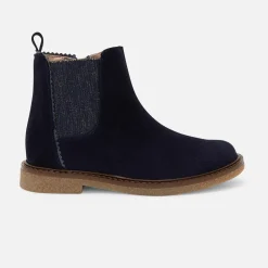 Jacadi Ankle & Lined Boots|Girl leather boots Jacadi Navy
