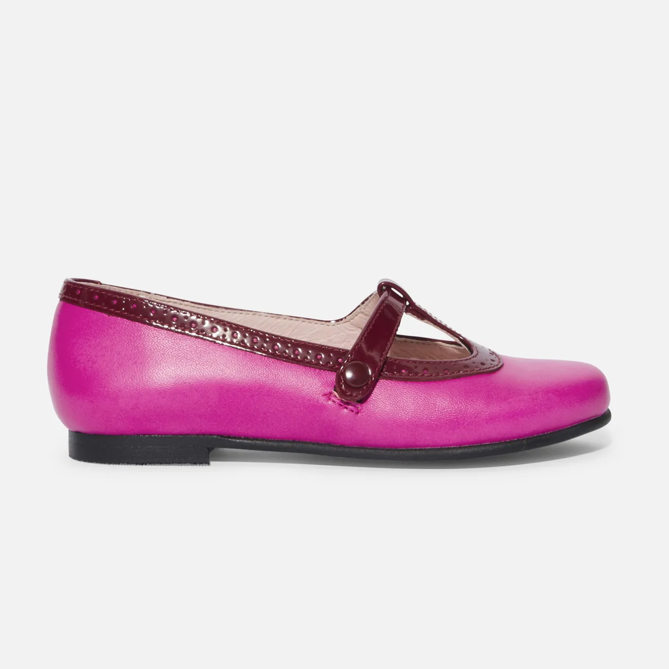 Jacadi Mary Janes, T-Straps And Ballet Flats|Girl leather t-bar shoes Pink