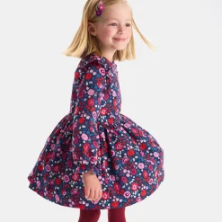Jacadi Dresses And Skirts|Girl Liberty fabric dress Navy/Multicolour