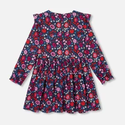 Jacadi Dresses And Skirts|Girl Liberty fabric dress Navy/Multicolour
